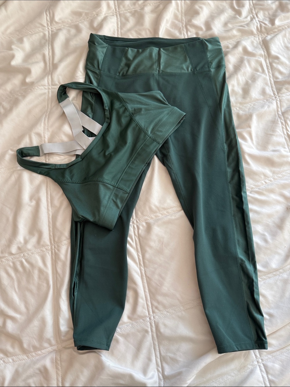 Fabletics Deep Forest High-Rise Leggings with Matching Sports Bra